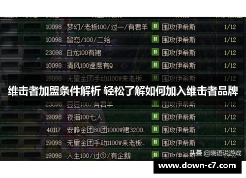 维击者加盟条件解析 轻松了解如何加入维击者品牌