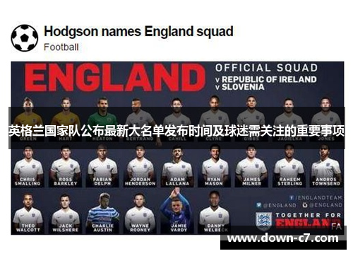 英格兰国家队公布最新大名单发布时间及球迷需关注的重要事项